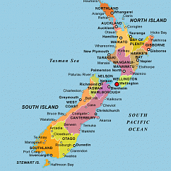 Карта Новой Зеландии